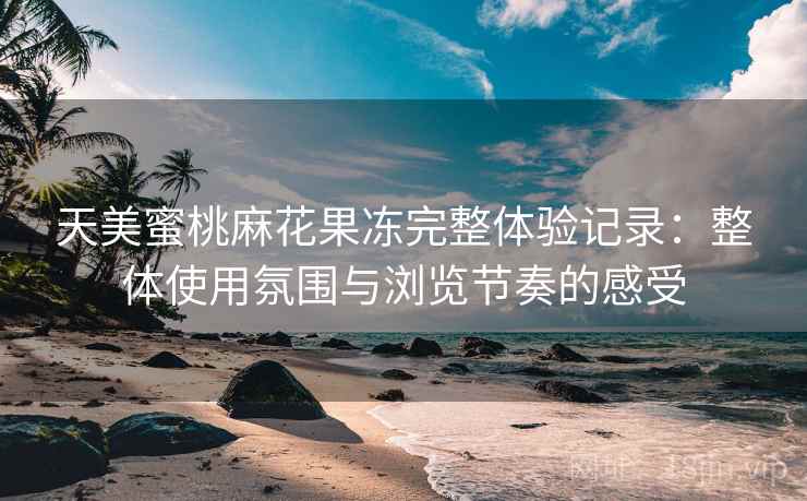 天美蜜桃麻花果冻完整体验记录：整体使用氛围与浏览节奏的感受  第2张
