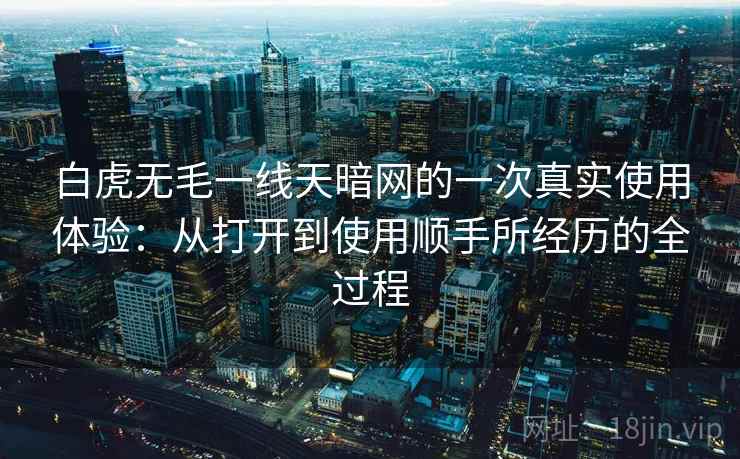 白虎无毛一线天暗网的一次真实使用体验：从打开到使用顺手所经历的全过程  第1张