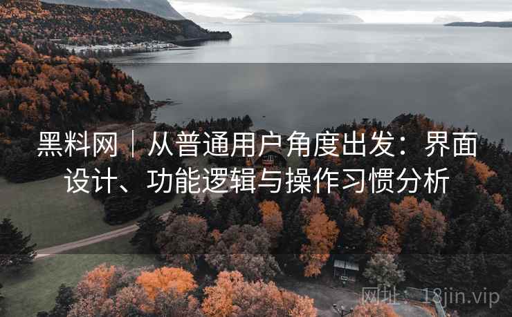 黑料网｜从普通用户角度出发：界面设计、功能逻辑与操作习惯分析  第1张