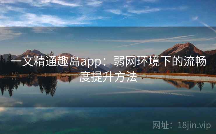 一文精通趣岛app：弱网环境下的流畅度提升方法  第1张