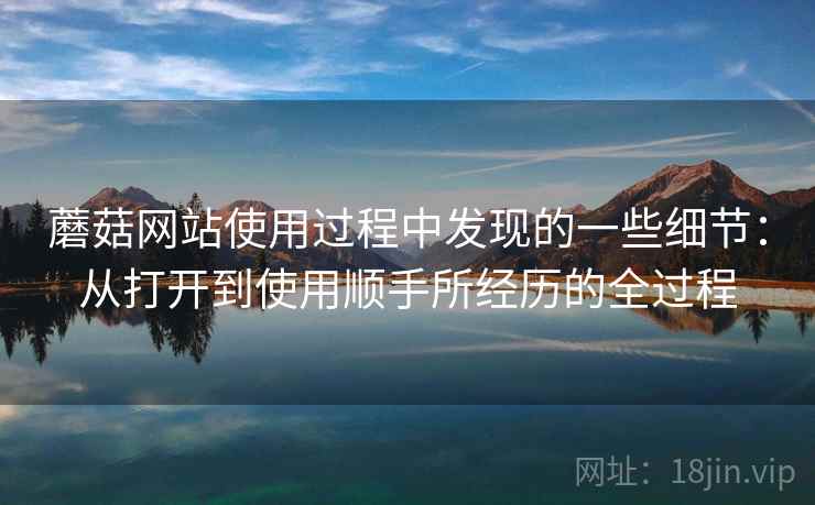 蘑菇网站使用过程中发现的一些细节：从打开到使用顺手所经历的全过程  第1张